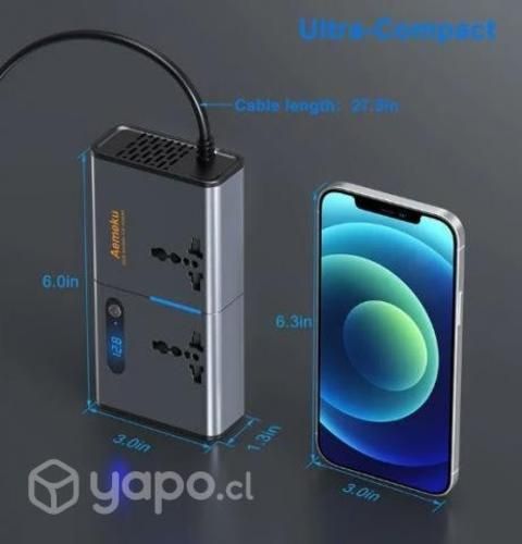 Inversor Voltaje para auto: 200W de 12V a 220v