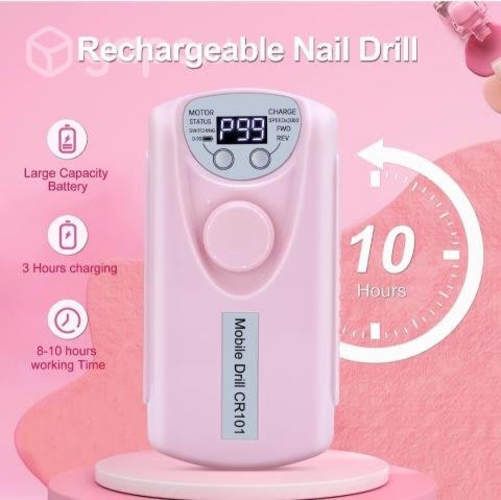 Torno de uñas inalámbrico pantalla lcd 35000RPM