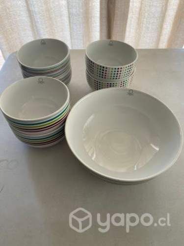 Set de 6 Bowls y ensaladera marca Benetton