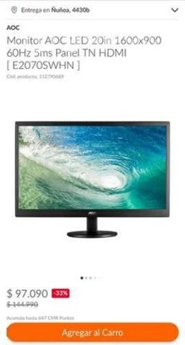 Pantalla Aoc sin uso