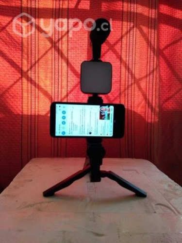 Kit De Grabacion Micrófono Luz Led Soporte Tripode