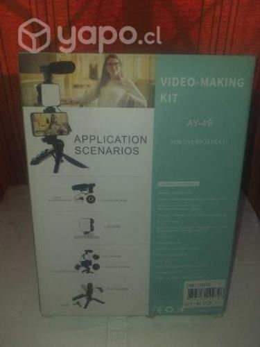 Kit De Grabacion Micrófono Luz Led Soporte Tripode