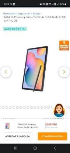 Tablet 10.4&amp;#34; Samsung Galaxy Tab S6 Lite