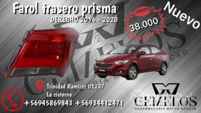 Foco trasero derecho Chevrolet prisma