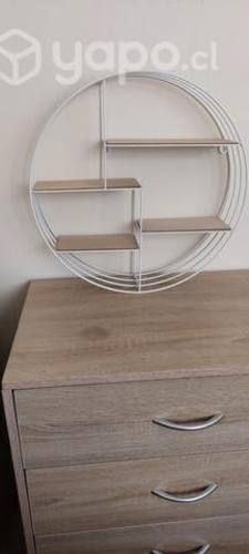 Librero redondo de fierro blanco