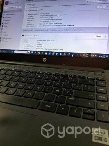 Notebook HP I3 8GB 256 SSB