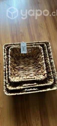 Trío de Canastos de Mimbre NUEVO