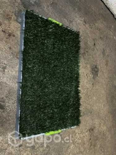 Baño portátil para perro con pasto sintético