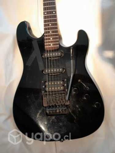 Guitarra eléctrica Samick negra con Floyd Rose