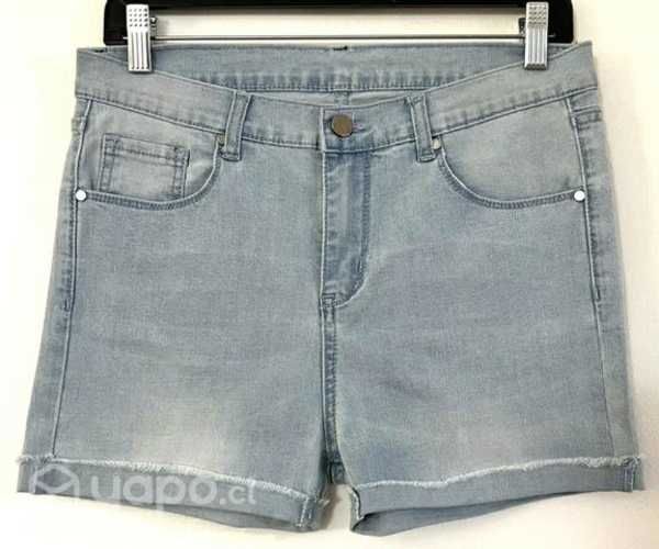 Short Elastico Sin Marca Talla 38 Celeste