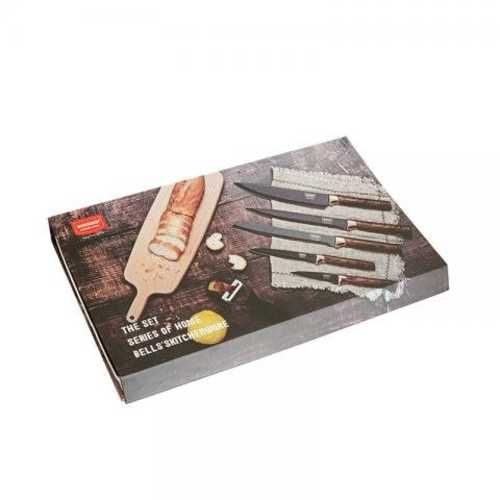 Set de cuchillos cocina 6 piezas + pelador / caja