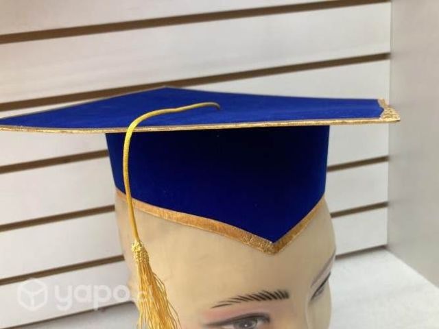 Birretes de graduación Terciopelo Dorado Azul Rey
