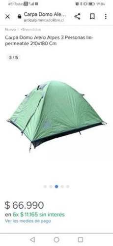 Carpa impermeable 3 personas alpes