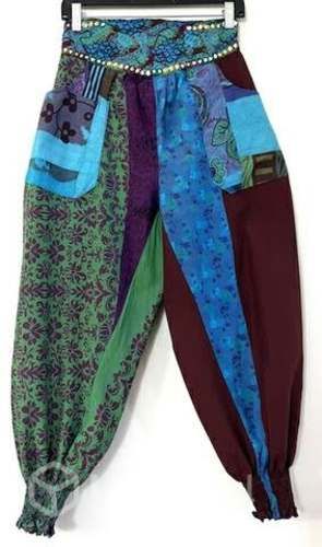 Pantalón Hindu Con Bolsillo Talla S/m Bordo