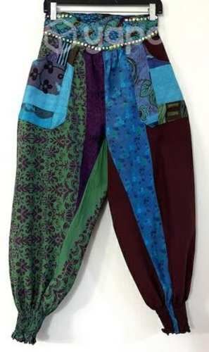 Pantalón Hindu Con Bolsillo Talla S/m Bordo