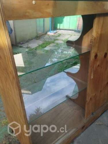 Mesón de atención y vitrina de exhibicion