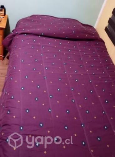 plumón de plaza y media reversible