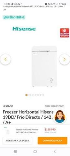 Congeladora 142L Hisense