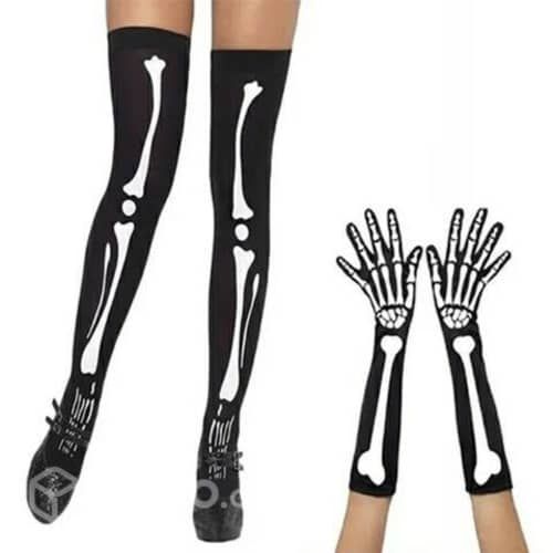 Pack Guantes y pantys de esqueleto.