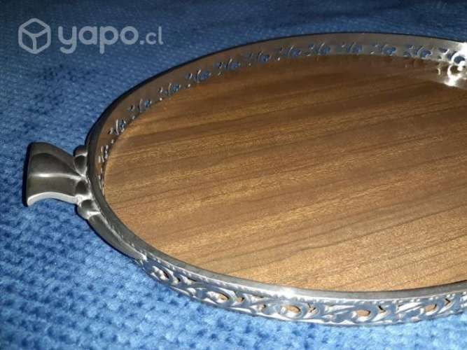 Bandeja Ovalada Antigua Restaurada 42x27cms