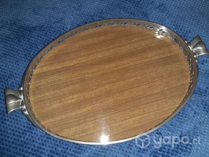 Bandeja Ovalada Antigua Restaurada 42x27cms