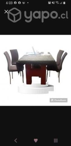 Comedor 6 sillas rectangular con vidrio templado