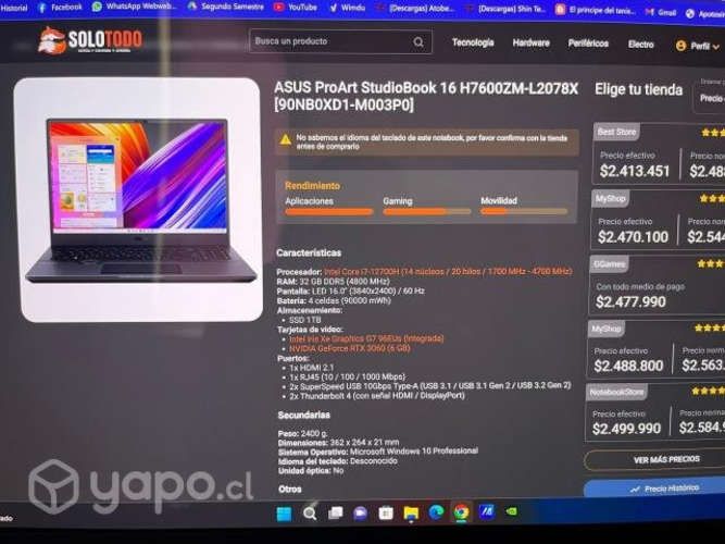 Notebook Asus proart studio16