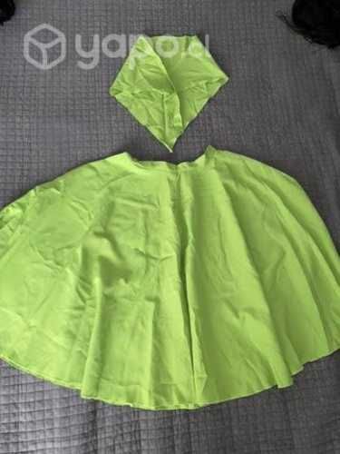 Falda verde chámame + pañuelo talla 14 - xs