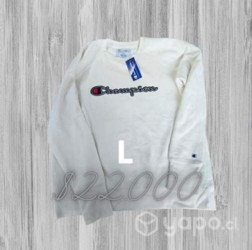 Poleron champion beige sin gorro l