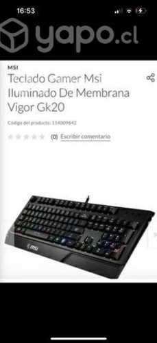 Teclado MSI gamer