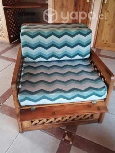 Juego de living de madera sólida pino Oregón