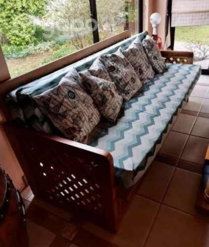 Juego de living de madera sólida pino Oregón