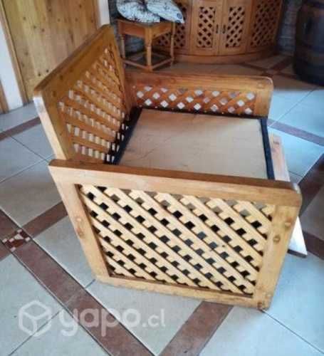 Juego de living de madera sólida pino Oregón