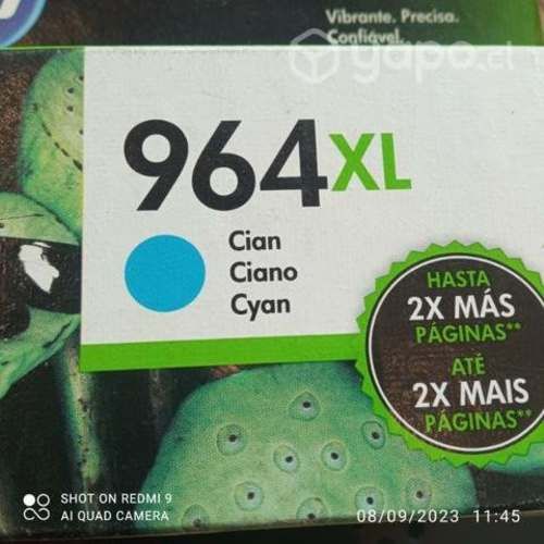 Tinta HP 964xl cyan original de alta