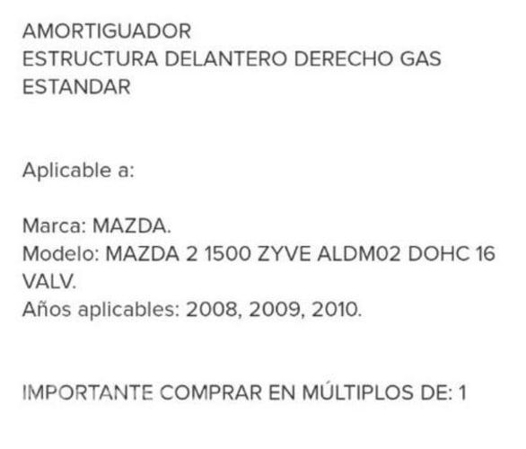 Amortiguador Mazda 2