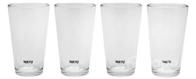 WAYU Set 4 Vasos de Vidrio. Nuevos