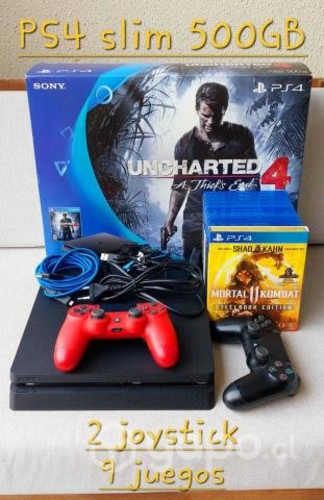 Play Station 4 slim 500GB 2 joystick