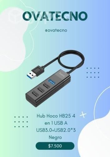 Hub Hoco HB25 4 en 1 USB A USB3.0+USB2.03 Negro
