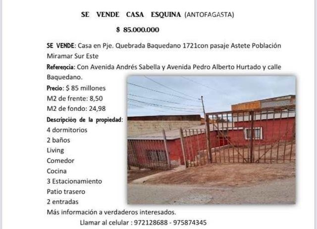 Casa esquina antofagasta