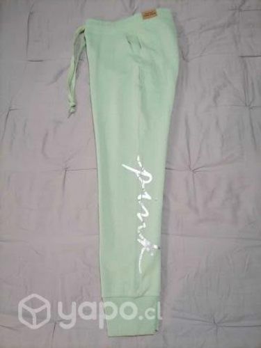 Pantalon buzo dama PINK talla S color verde