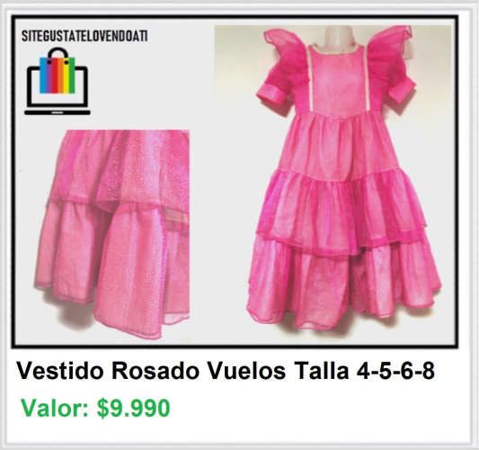 Vestido Rosado con Capas