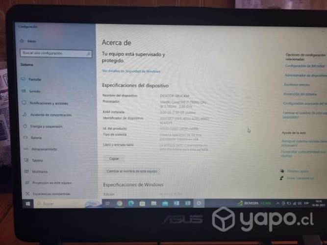 Notebooks Asus, 8 Ram, CPU i7-7500U