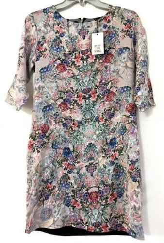 Vestido Marca Mor Talla M Floreado Y Negro