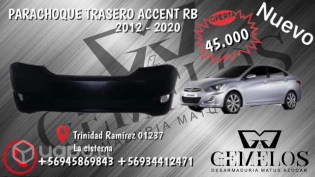Parachoque accent rb