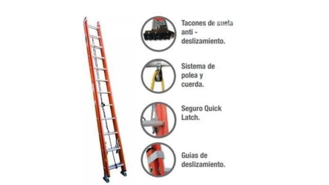 Escalera Telescópica Fibra De Vidrio 24 Peldaños