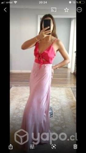 Vestido fiesta bicolor seda