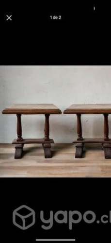 Juego de dos mesitas laterales antiguas