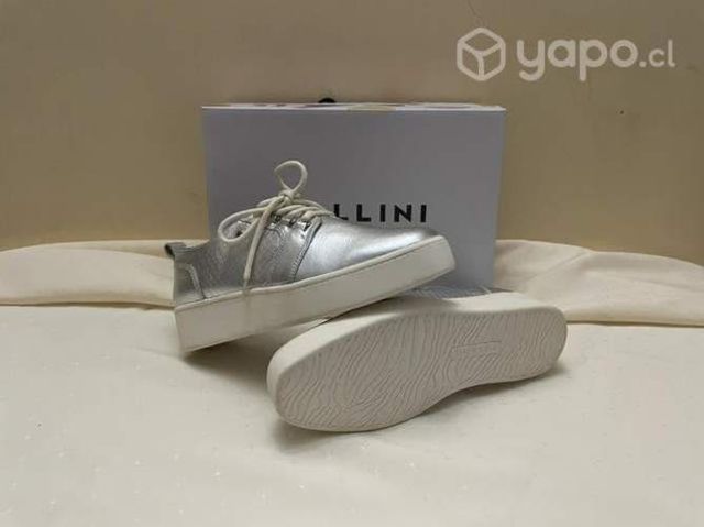 Zapatillas Pollini Plata nuevas número 38 de cuero