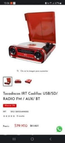 Tocadiscos IRT Cadillac Bluetooth