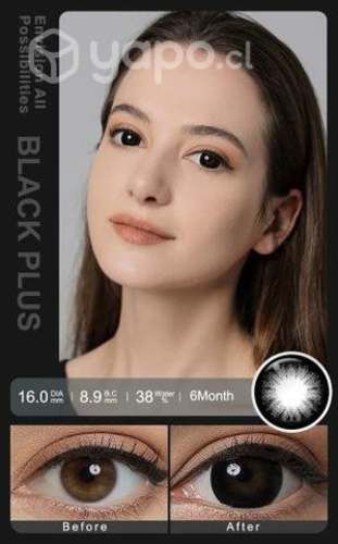 Lentes de Contacto Negros - 16 mm (ojos grandes)